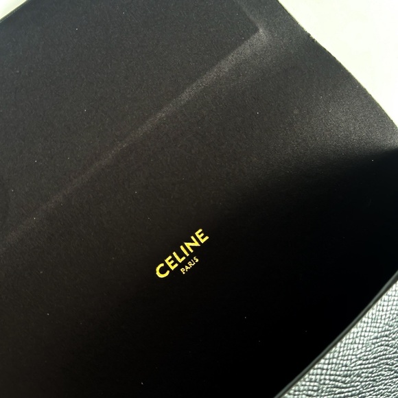 Celine Sunglasses Eyeglasses Medium Soft Black Leather Case W/Box - Picture 6 of 6
